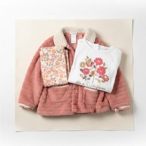 Little Lass Pink and White Outfit Set